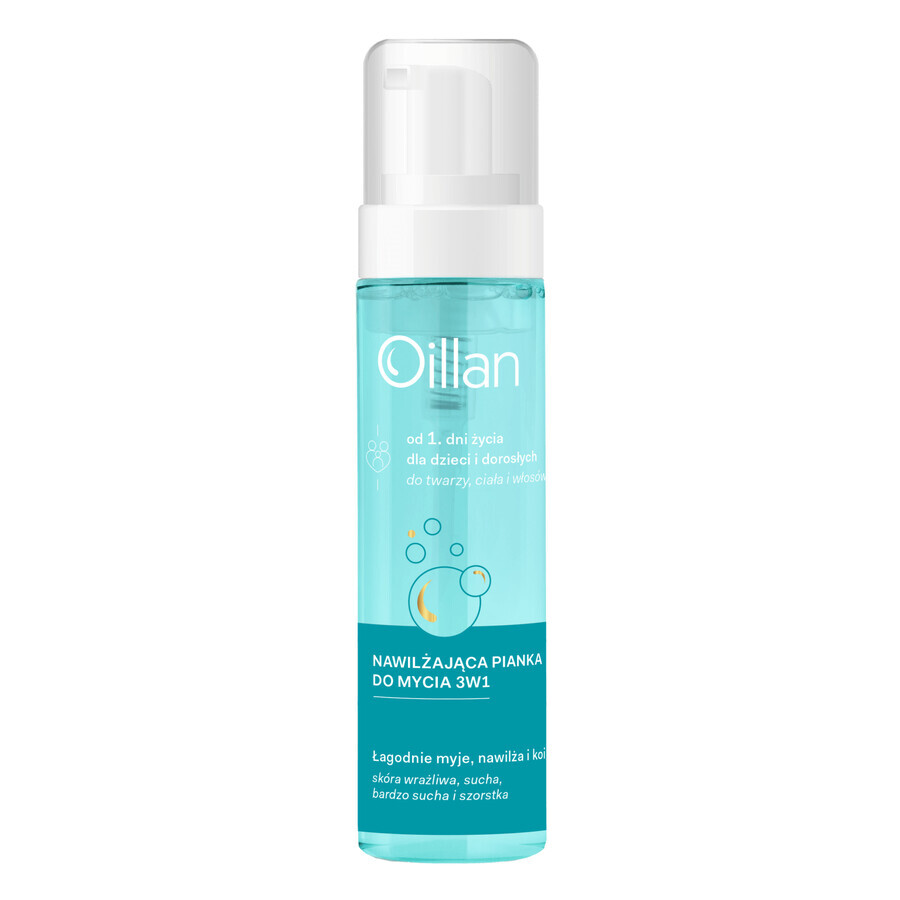 Oillan, prebiotic cleansing foam for body, face and hair 3in1, 200ml + oil cleansing gel, from day 1, 50ml free