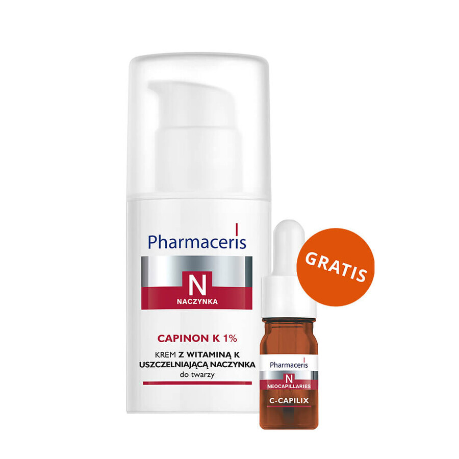 Pharmaceris N Capinon K 1%, vitamin K cream for vascular sealing, 30 ml + vitamin C concentrate 1200 mg, hardening and smoothing, 5 ml free of charge
