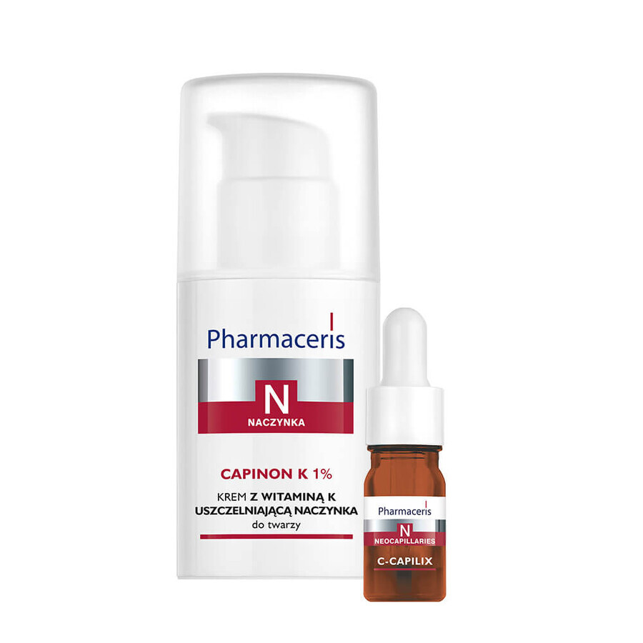 Pharmaceris N Capinon K 1%, vitamin K cream for vascular sealing, 30 ml + vitamin C concentrate 1200 mg, hardening and smoothing, 5 ml free of charge
