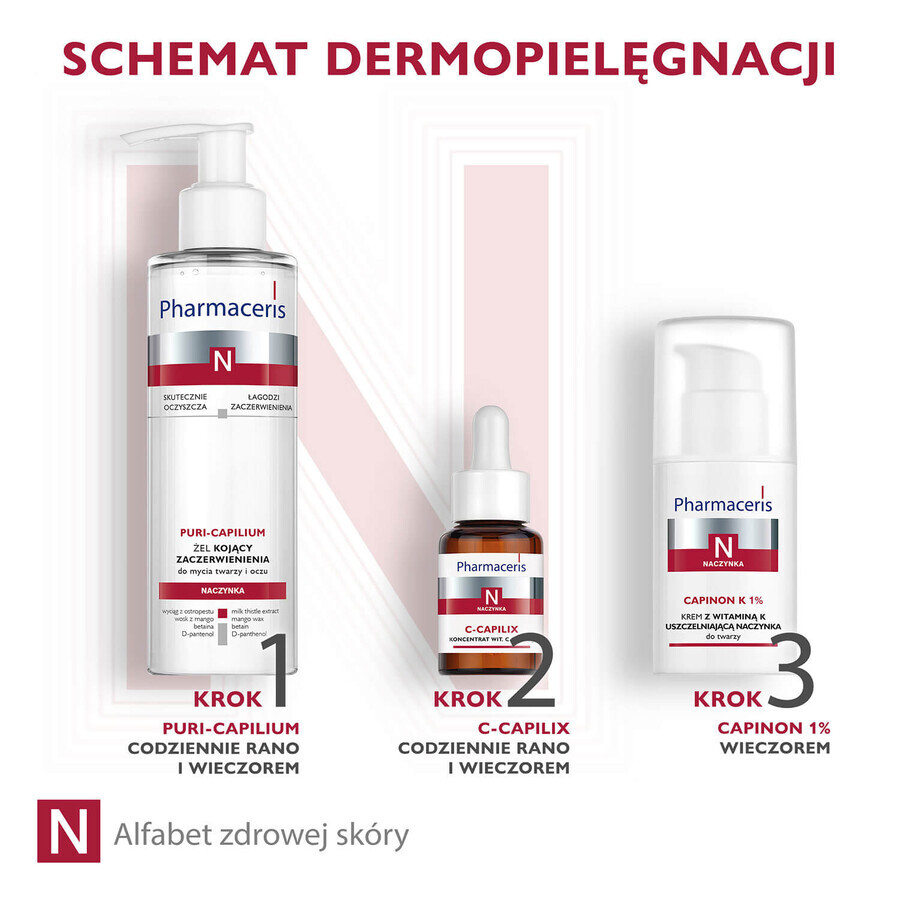 Pharmaceris N Capinon K 1%, vitamin K cream for vascular sealing, 30 ml + vitamin C concentrate 1200 mg, hardening and smoothing, 5 ml free of charge