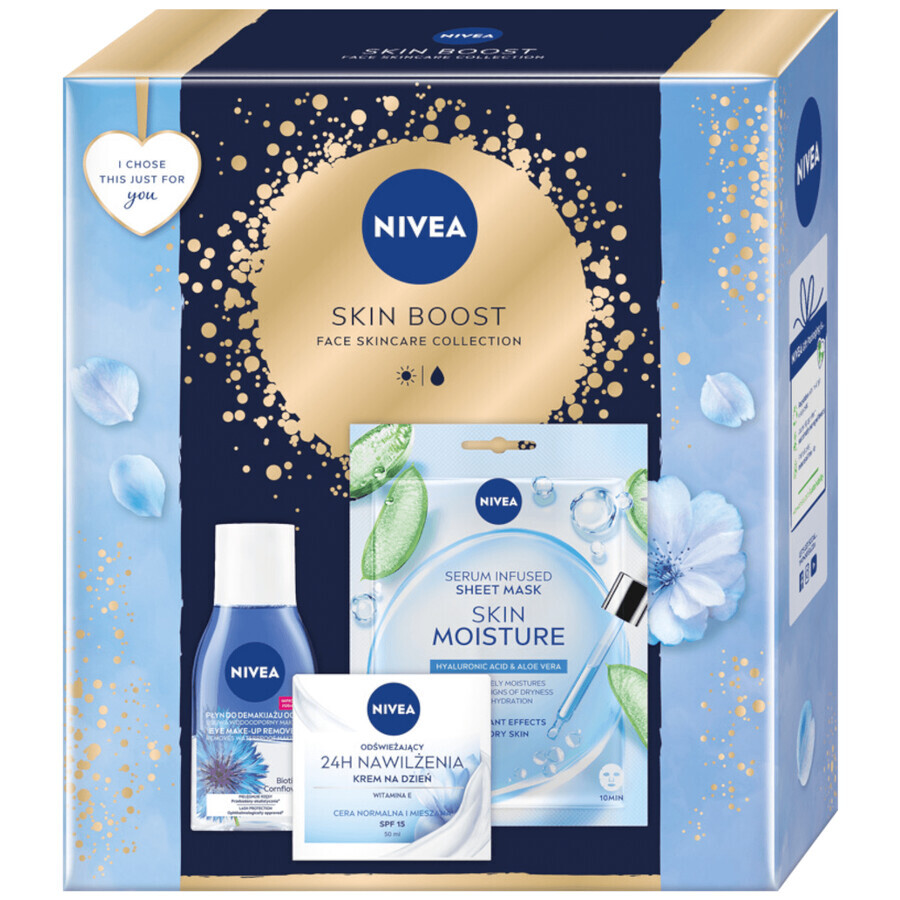 Set Nivea Skin Boost, cream, 50 ml + cleanser, 125 ml + mask, 1 pc