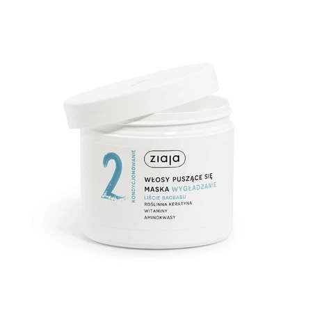 Ziaja Plant Care Suavizante Hojas de Baobab, mascarilla, cabello rizado, 350 ml