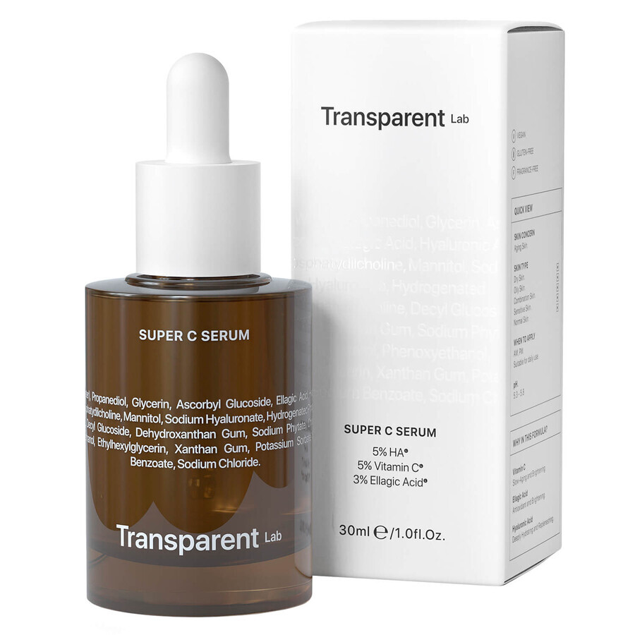 Transparent Lab Super C Serum with vitamin C and hyaluronic acid, 30 ml