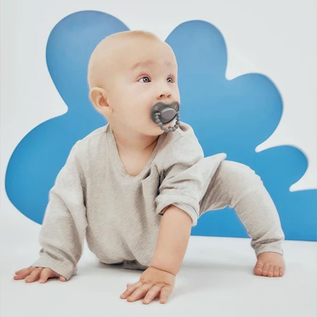Luu Kids, sucette, positionnement, silicone, Lovely Gray, à partir de 6 mois, 1 pièce