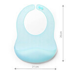 BabyOno, bavetă ultra-subțire din silicon, albastră, de la 6 luni, 1 buc BabyOno, bavetă ultra-subțire din silicon, albastră, de la 6 luni, 1 buc