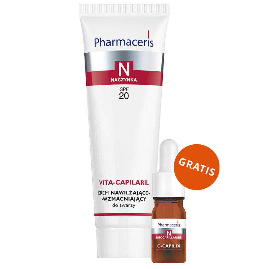 Pharmaceris N Vita-Capilaril, moisturizing and fortifying face cream, SPF 20, 50 ml + vitamin C concentrate 1200 mg, fortifying and smoothing, 5 ml free of charge