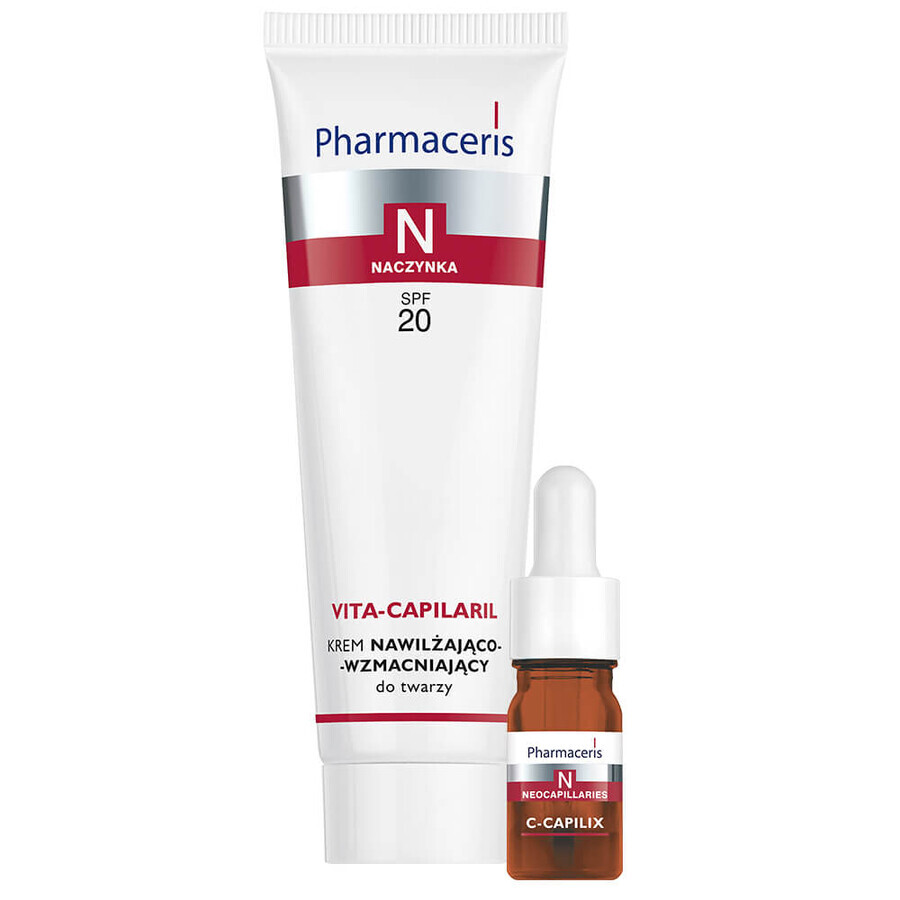 Pharmaceris N Vita-Capilaril, moisturizing and fortifying face cream, SPF 20, 50 ml + vitamin C concentrate 1200 mg, fortifying and smoothing, 5 ml free of charge