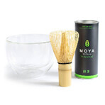 Moya Matcha Starter Kit, Matcha Traditionele Biologische Japanse Matcha Thee, 30 g + glazen theepot, 1 stuk + Chasen, matcha bezem, 1 stuk Moya Matcha Starter Kit, Matcha Traditionele Biologische Japanse Matcha Thee, 30 g + glazen theepot, 1 stuk + Chasen, matcha bezem, 1 stuk