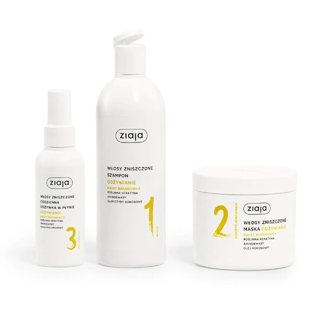 Ziaja Roślinnie Pielęgnujemyemy Odżywianie Kwiat Bananowca, flüssiger Conditioner, geschädigtes Haar, 125 ml