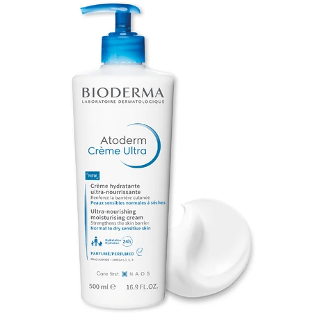 Bioderma Atoderm Crema Ultra Perfumada, crema ultra hidratante y fortificante, 500 ml
