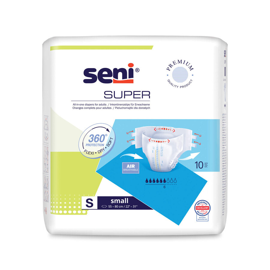 Super Breasts, diapers, small, 55-80 cm, 10 pcs