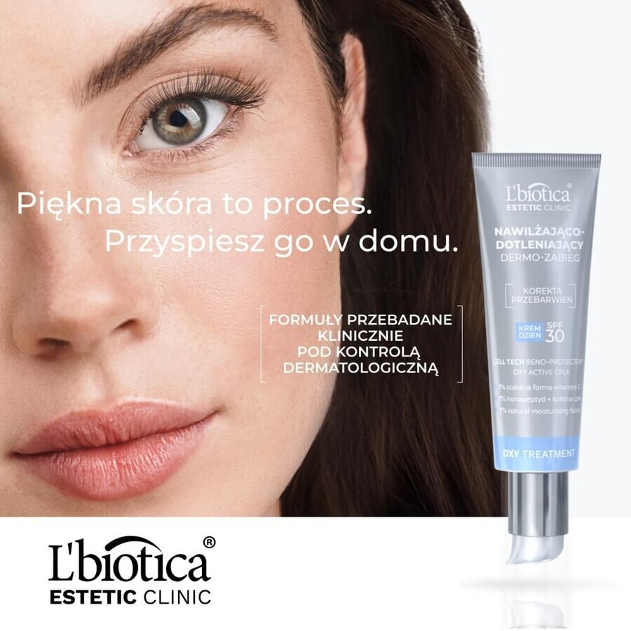 L'Biotica Aesthetic Clinic OXY, moisturizing and oxygenating dermo-treatment, SPF 30, 35 ml + micellar cleansing and brightening lotion, 50 ml free