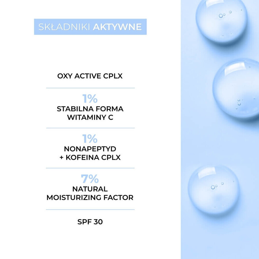 L'Biotica Aesthetic Clinic OXY, moisturizing and oxygenating dermo-treatment, SPF 30, 35 ml + micellar cleansing and brightening lotion, 50 ml free