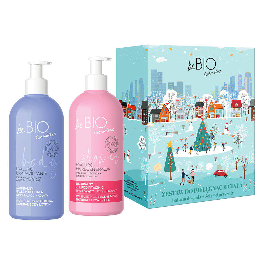 beBIO Cosmetics Set de îngrijire a corpului, gel de duș, 350 ml + loțiune hidratantă, 350 ml