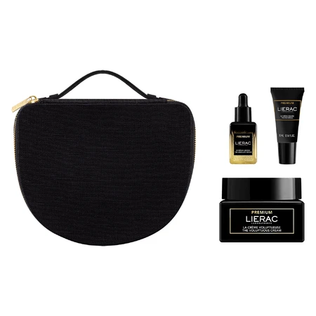 Lierac Premium set, crème anti-âge 50 ml + sérum 13 ml + crème pour les yeux 5 ml + pochette cosmétique