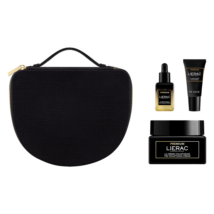 Lierac Premium set, anti-aging cream, 50 ml + serum, 13 ml + eye cream, 5 ml + cosmetic gift bag