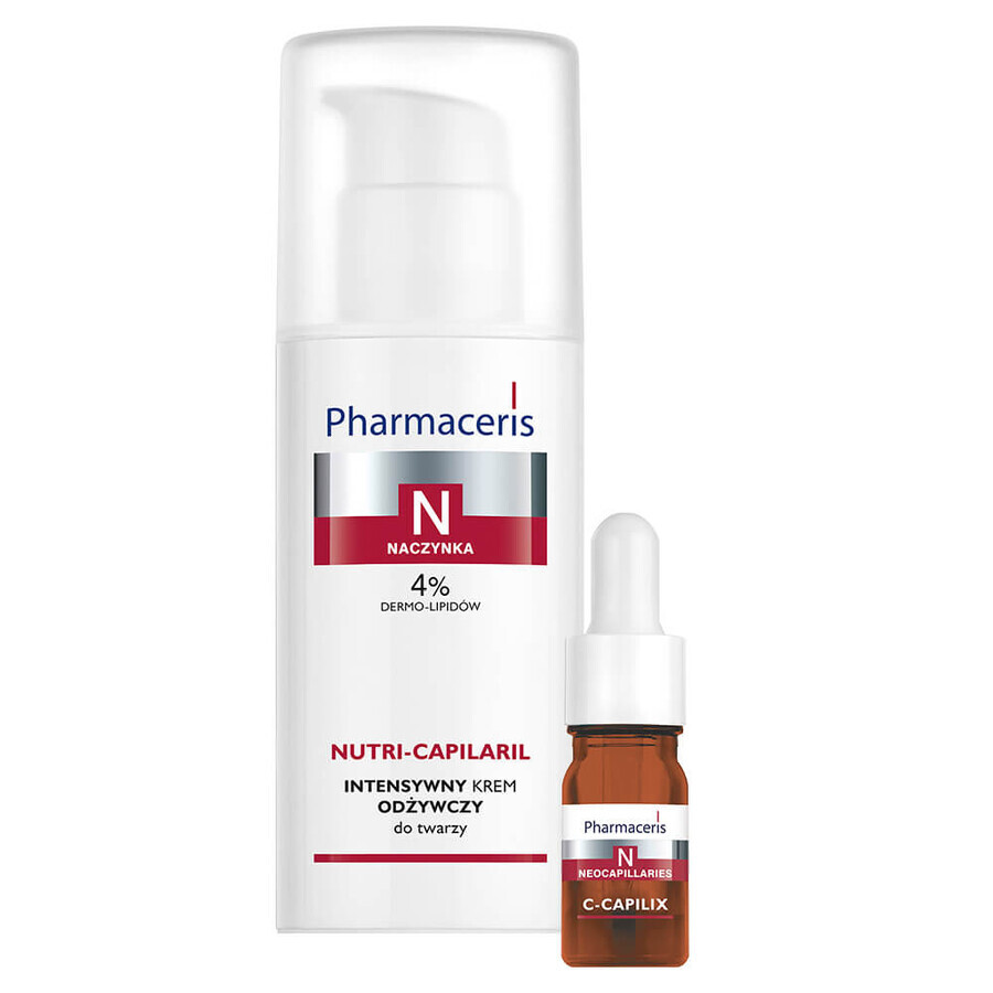 Pharmaceris N Nutri-Capilaril, intensive nourishing face cream, 50 ml + vitamin C concentrate 1200 mg, strengthens and smoothes, 5 ml free of charge