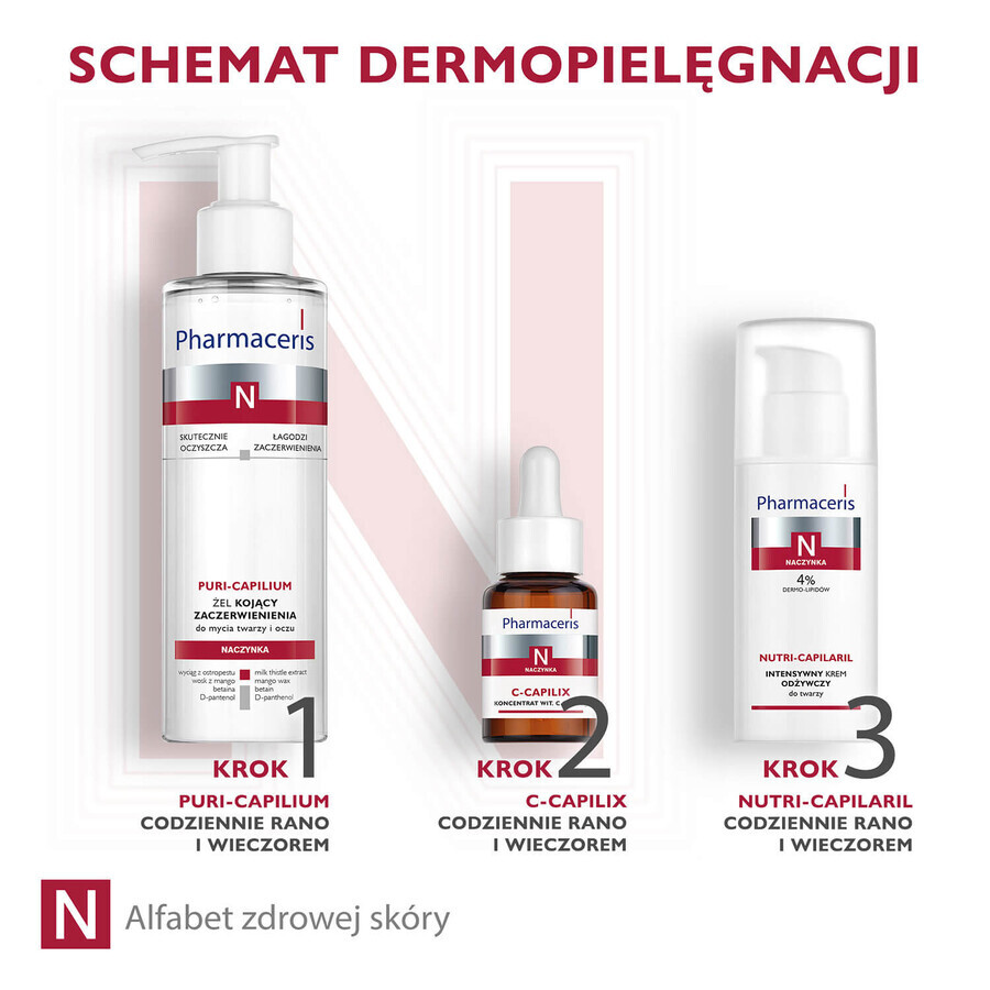 Pharmaceris N Nutri-Capilaril, intensive nourishing face cream, 50 ml + vitamin C concentrate 1200 mg, strengthens and smoothes, 5 ml free of charge