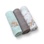 BabyOno Natural Bamboo, natuurlijke luiers van bamboevezels, grijs, 70 x 70 cm, 3 stuks