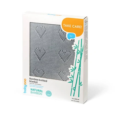 BabyOno Natural Bamboo, knitted blanket, bamboo, blue, 75 cm x 100 cm