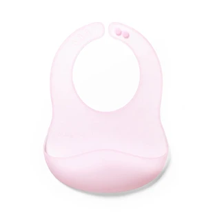BabyOno, ultra-thin silicone bib, pink, from 6 months, 1 pc