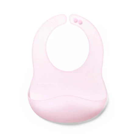 BabyOno, ultra-thin silicone bib, pink, from 6 months, 1 pc