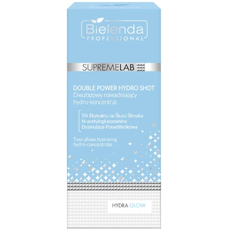 Bielenda Professional SupremeLAB Hydra Glow, Hydra Glow Hydraterend Bifasisch Hydraterend Concentraat met Slakkenslijm Extract, 30 ml