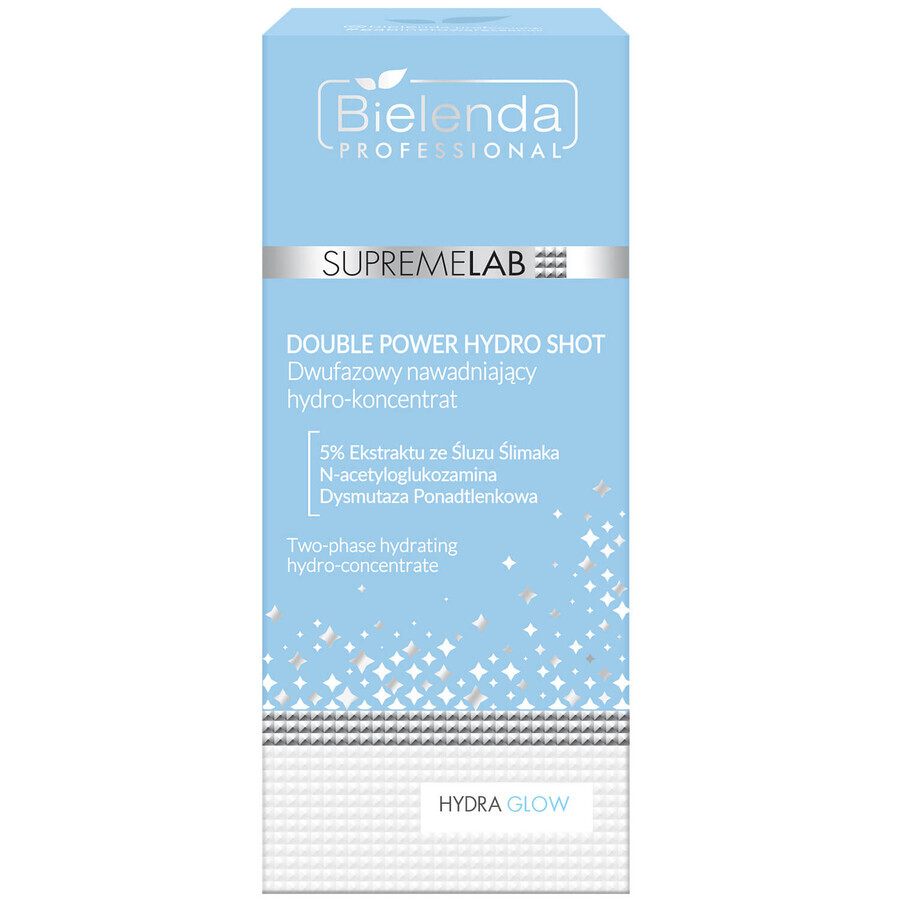 Bielenda Professional SupremeLAB Hydra Glow, Concentrato idratante bifasico con estratto di muco di lumaca, 30 ml