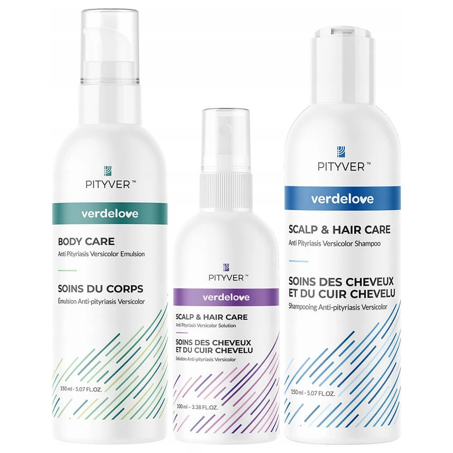 Verdelove Pityver kit, pentru mătreață cu cruste, șampon 150 ml + lichid, 100 ml + emulsie, 150 ml