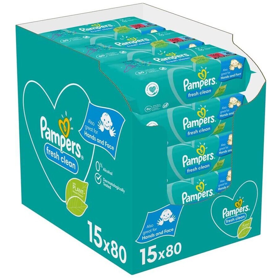 Pampers Fresh Clean Baby Toallitas Limpiadoras 15 x 80 pcs
