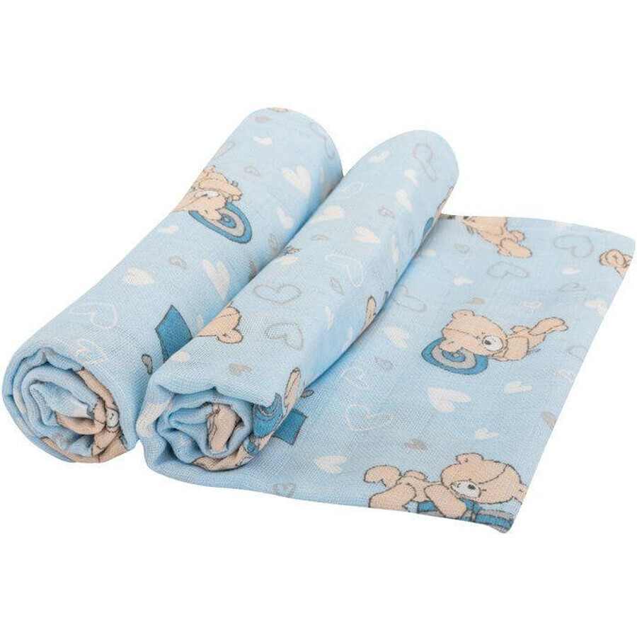 Bomimi TETRA Premium Handtuch 140 g/m2, 80x100, teddy-blau 2 Stück