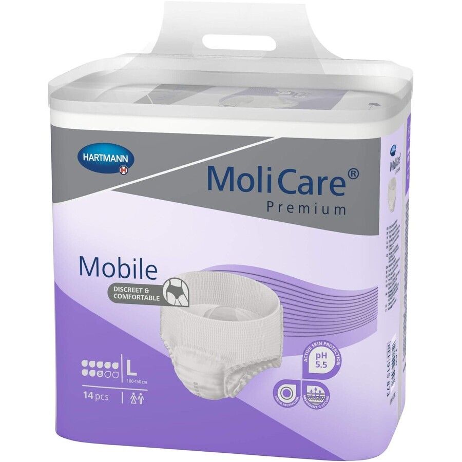 Molicare Premium Mobile 8 picături L Purple Stretch scutec chiloți 14 bucăți