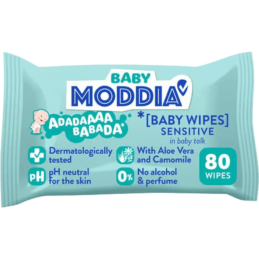 Moddia Baby Gevoelige Natte Doekjes 80 stuks