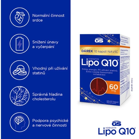 GS Coenzyme Lipo Q10 60 mg, 60 + 10 capsules