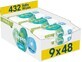 Pampers Harmonie Aqua Lingettes humides sans plastique 9 x 48 pcs
