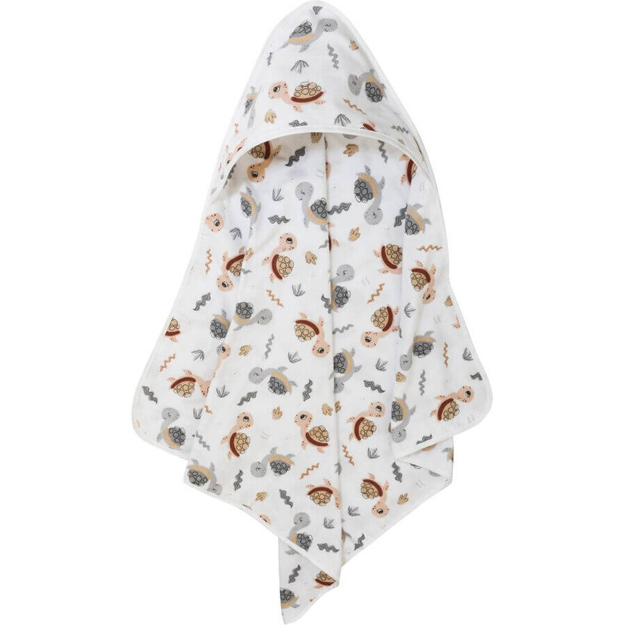 Bomimi Asciugamano con cappuccio FLANEL 80x80, tartaruga