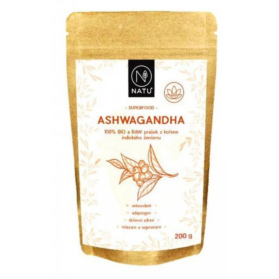 Natu Organic Ashwagandha poudre 200 g