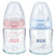 Glass bottle with silicone teat M1, 120 ml, 0-6 months, Nuk
