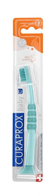 Brosse &#224; dents Curaprox pour enfants de 0 &#224; 4 ans, turquoise avec poils turquoise