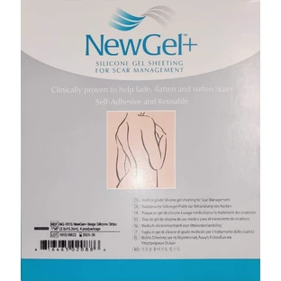NewGel+ NG-101S Pansement en silicone beige 2,5 x 15,2 cm, 4 pièces