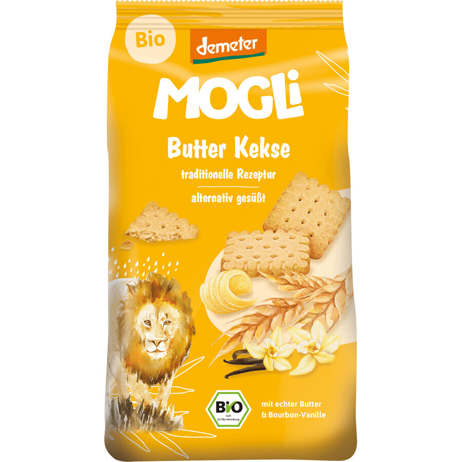 MOGLi Organic Butter Biscuits with Bourbon Vanilla Butter with Demeter certification 125 g