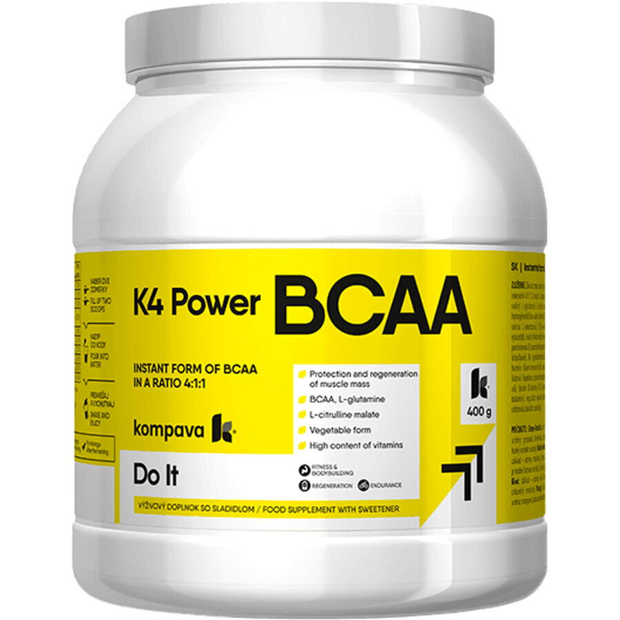 Kompava Kompava K4 Power BCAA, raspberry-lime 36 doses 400 g