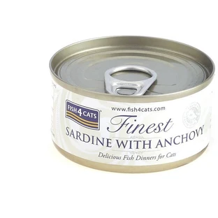 Fish4Cats Kattenvoer in blik Finest Sardines met ansjovis 70 g