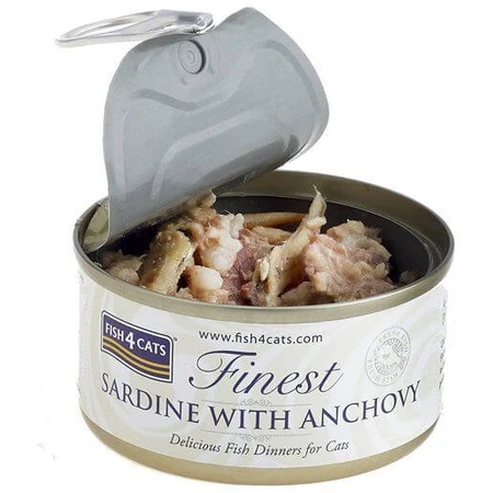 Fish4Cats Kattenvoer in blik Finest Sardines met ansjovis 70 g