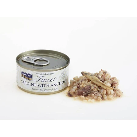 Fish4Cats Kattenvoer in blik Finest Sardines met ansjovis 70 g