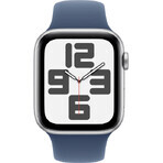 Apple Watch SE GPS 44mm Silver aluminum case with denim sport band - M/L