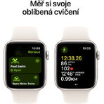 Apple Watch SE GPS + Cellular 44mm Starlight Aluminium Behuizing met Starlight Sport Band - M/L Apple Watch SE GPS + Cellular 44mm Starlight Aluminium Behuizing met Starlight Sport Band - M/L