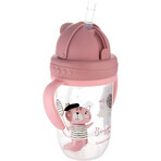 Canpol pentru bebeluși Pahar cu pai care nu curge cu greutate 6m+ Bonjour Paris roz 270 ml Canpol pentru bebeluși Pahar cu pai care nu curge cu greutate 6m+ Bonjour Paris roz 270 ml