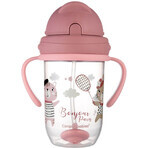 Canpol pentru bebeluși Pahar cu pai care nu curge cu greutate 6m+ Bonjour Paris roz 270 ml Canpol pentru bebeluși Pahar cu pai care nu curge cu greutate 6m+ Bonjour Paris roz 270 ml