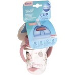 Canpol pentru bebeluși Pahar cu pai care nu curge cu greutate 6m+ Bonjour Paris roz 270 ml